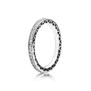 HEARTS OF PANDORA RING, CLEAR CZ
